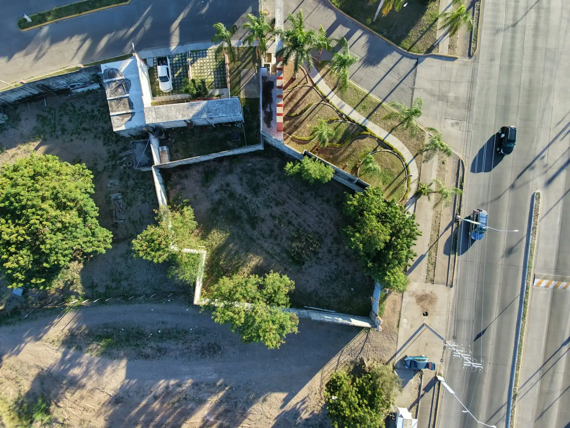 Aerial view of an undeveloped lot (representative image)